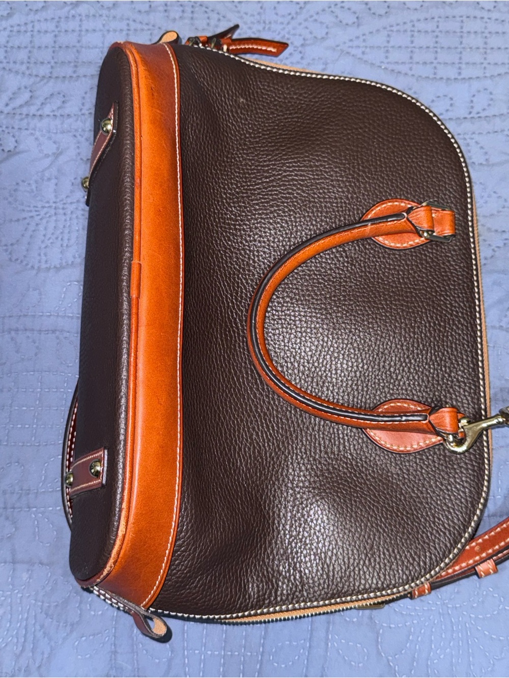 Dooney & Bourke Pebble Grain Zip Satchel - Brown Tmoro - Picture 4 of 8
